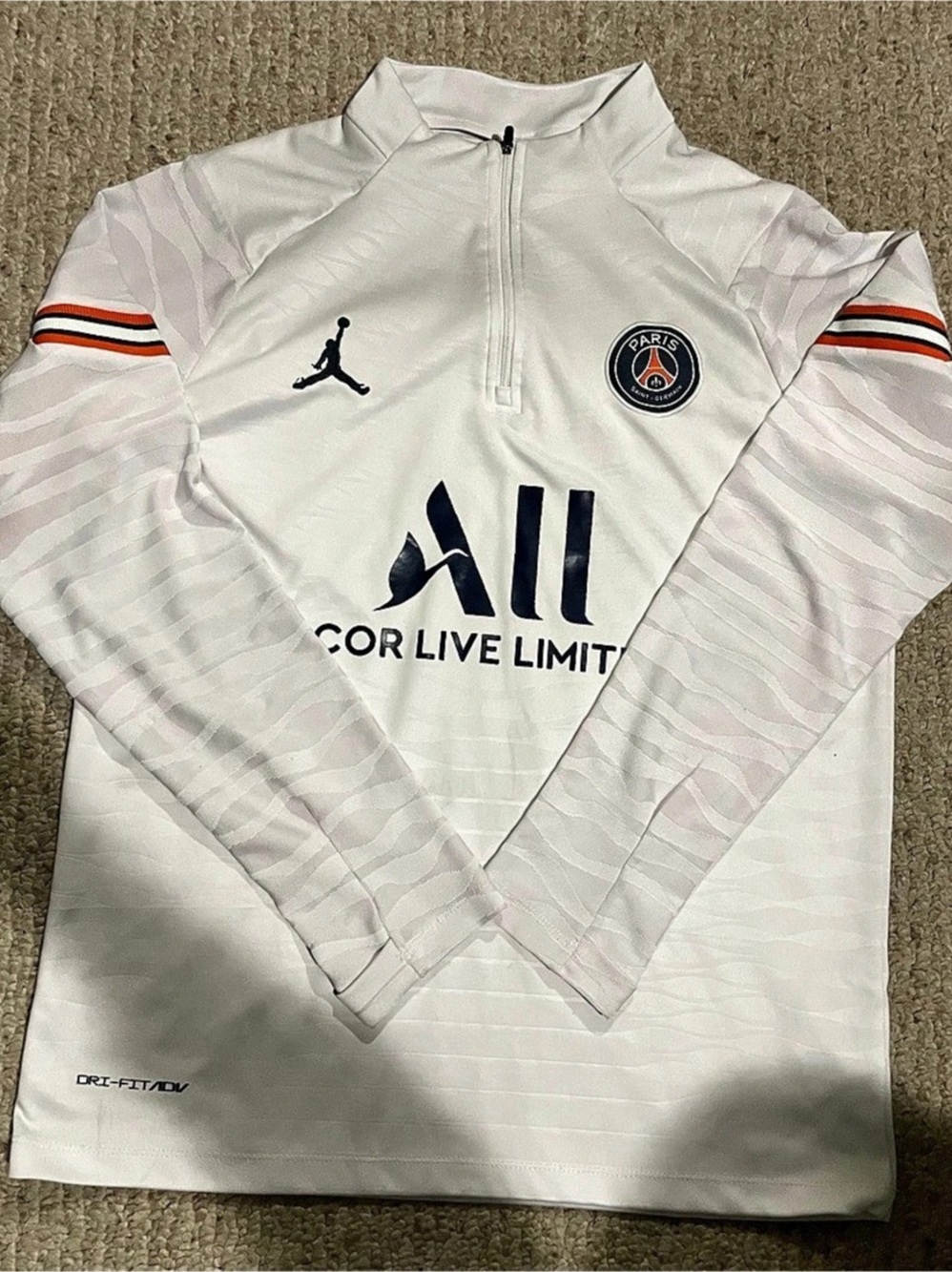 Jordan Paris Saint-Germain Strike Drill Top Soccer Jersey White